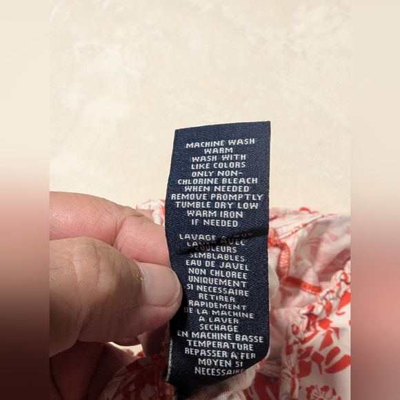 - Chaps summer Sun Dress. Size 8-10. Orange and white floral print. Razor … - Picture 8 of 8